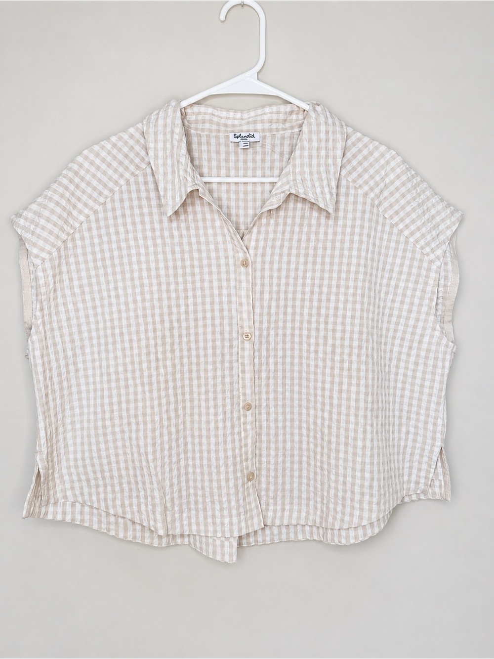 SPLENDID Gabrielle Gingham Top S - Picture 3 of 12